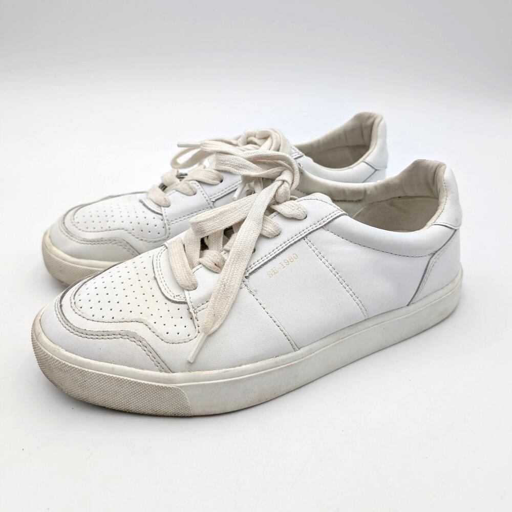 Sam Edelman Edie Sneaker Shoes Lace-Up Women's White Leather Size US7M EU37